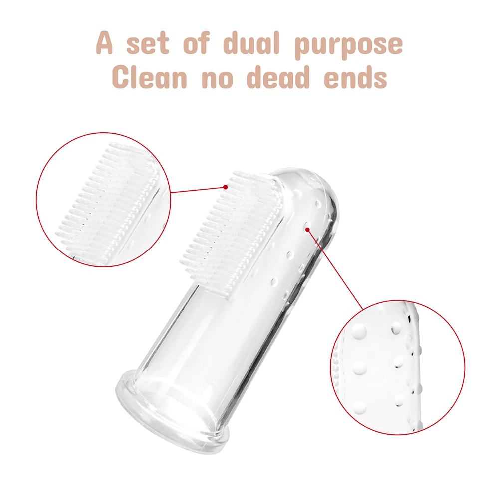 3Pcs Baby Silicone Finger Toothbrush Children Teeth Clear Massage Soft Infant Rubber Cleaning Brush Kid Dental Care Toothbrush