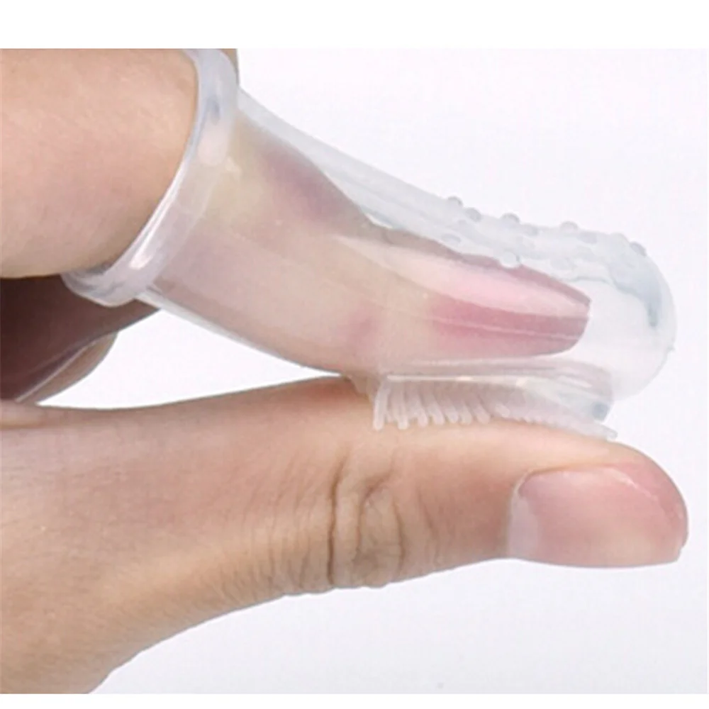 3Pcs Baby Silicone Finger Toothbrush Children Teeth Clear Massage Soft Infant Rubber Cleaning Brush Kid Dental Care Toothbrush