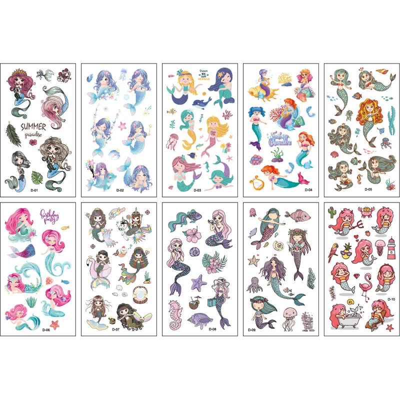 10 Sheets/Set Animal Dinosaur Space Watch Children's Tattoo Stickers Face Arm Body Waterproof Temporary Tattoo for Kids Gift