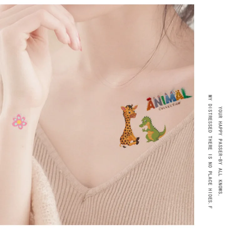 10 Sheets/Set Animal Dinosaur Space Watch Children's Tattoo Stickers Face Arm Body Waterproof Temporary Tattoo for Kids Gift
