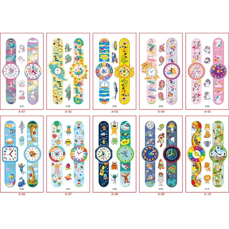 10 Sheets/Set Animal Dinosaur Space Watch Children's Tattoo Stickers Face Arm Body Waterproof Temporary Tattoo for Kids Gift
