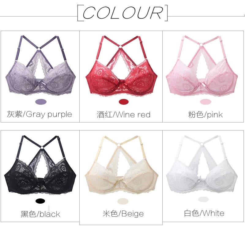2022 New Plus Size Bralette Bras For Women Hollow Out Underwire Intimates Embroidery Mesh Lingerie BCDE Cup Brassiere