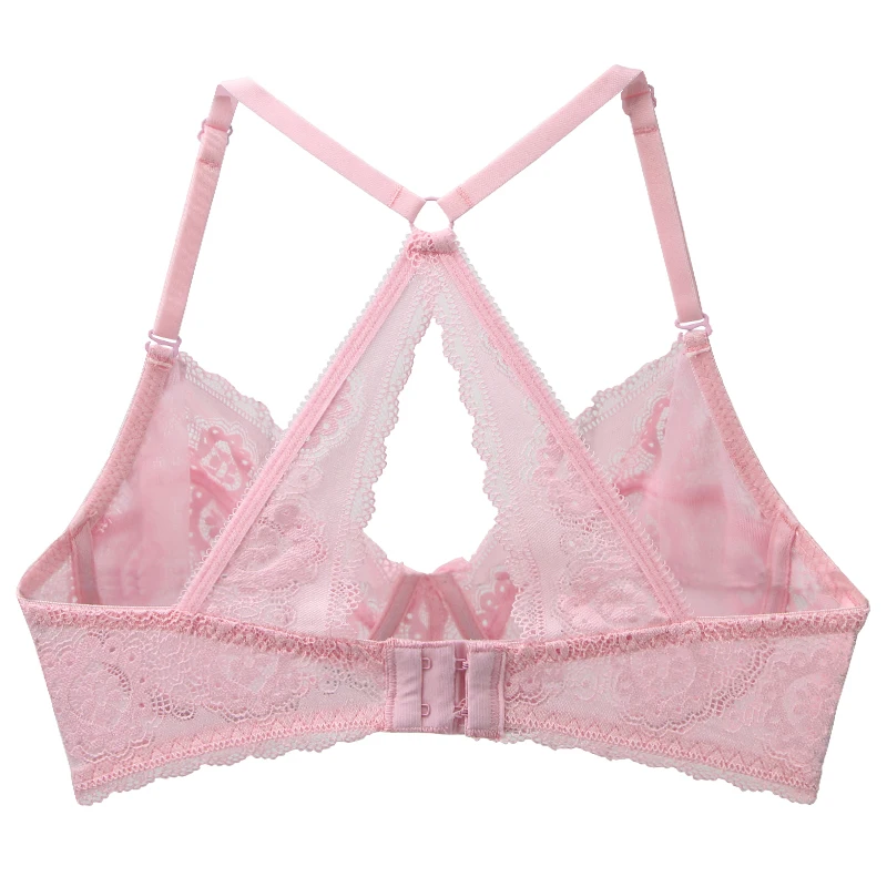 2022 New Plus Size Bralette Bras For Women Hollow Out Underwire Intimates Embroidery Mesh Lingerie BCDE Cup Brassiere