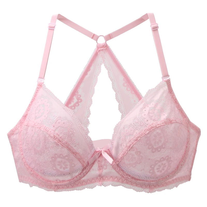 2022 New Plus Size Bralette Bras For Women Hollow Out Underwire Intimates Embroidery Mesh Lingerie BCDE Cup Brassiere