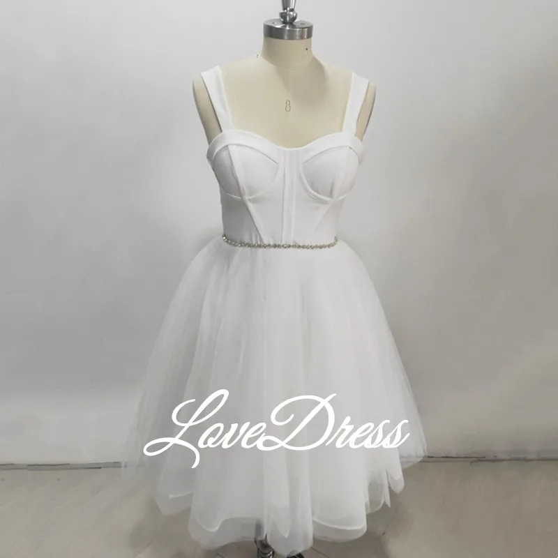 LoveDress Sexy A-Line Sweetheart Short Wedding Dress 2026 Backless Tulle Bride Gown Sleeveless Zipper Real Photos Customized
