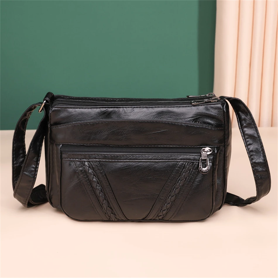 Fashion All-match Solid Color Messenger Bag High Capacity Womens Shoulder Bags 2021 New High Quality Pu Leather Women Handbag
