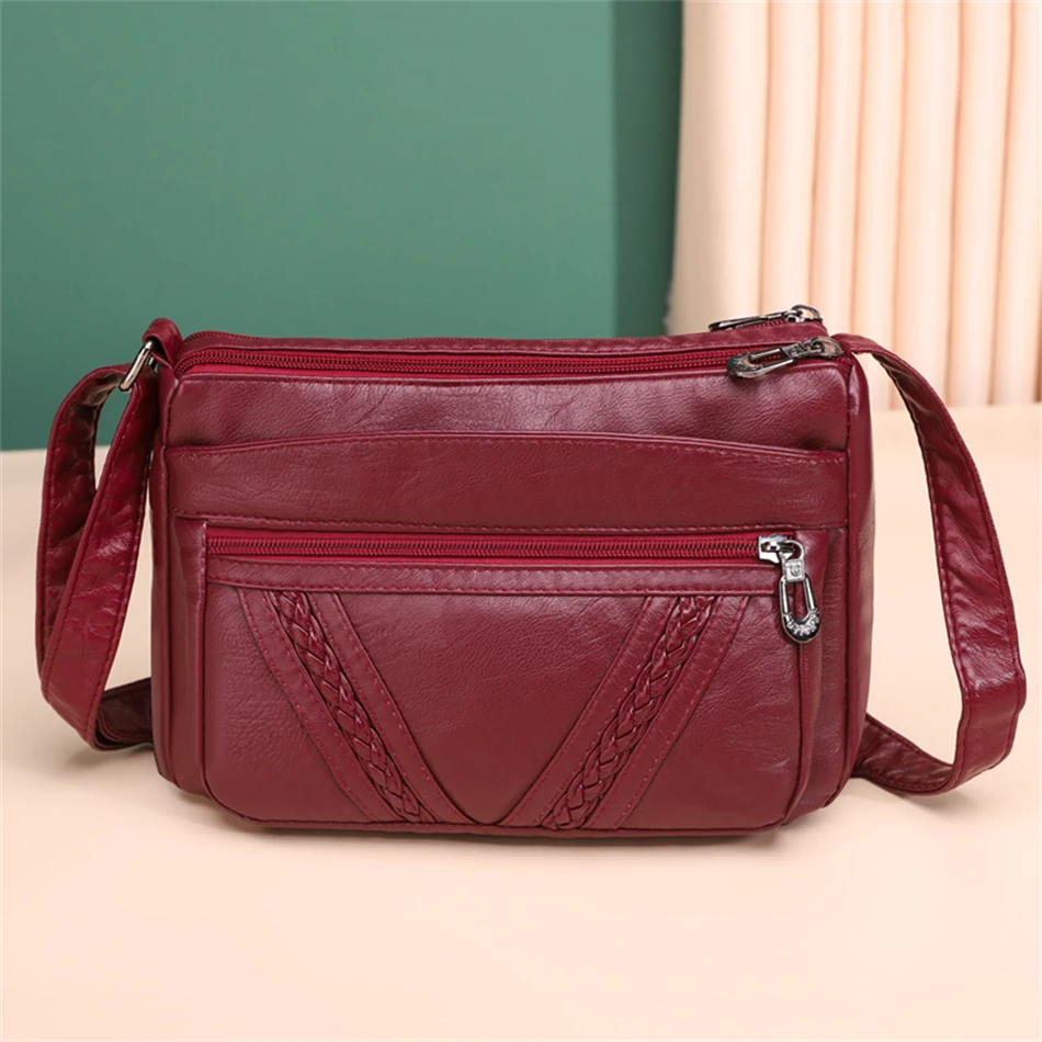 Fashion All-match Solid Color Messenger Bag High Capacity Womens Shoulder Bags 2021 New High Quality Pu Leather Women Handbag