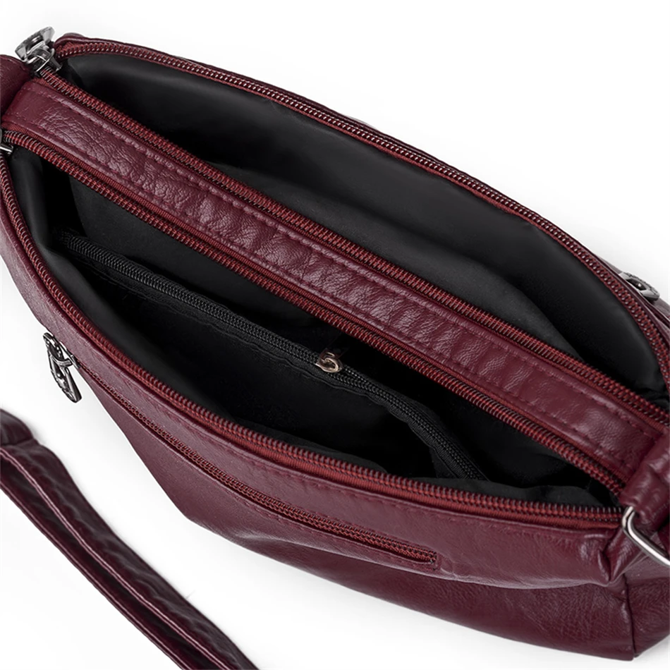 Fashion All-match Solid Color Messenger Bag High Capacity Womens Shoulder Bags 2021 New High Quality Pu Leather Women Handbag
