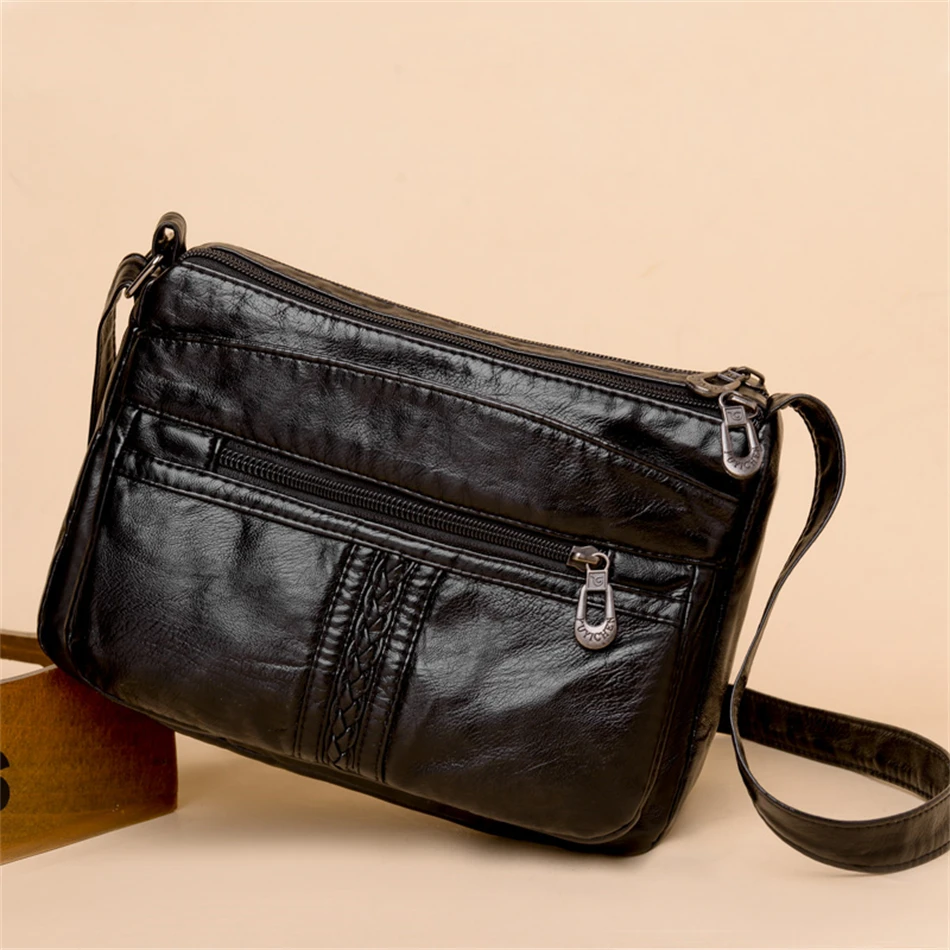 Fashion All-match Solid Color Messenger Bag High Capacity Womens Shoulder Bags 2021 New High Quality Pu Leather Women Handbag