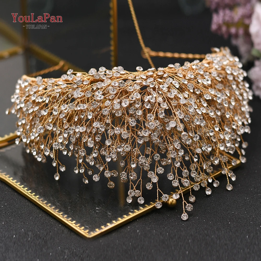 YouLaPan HP399 Vintage Bridal Crown And Tiara Shining Crystal Wedding Headband Bridal Hair Accessories Luxury Wedding Jewelry