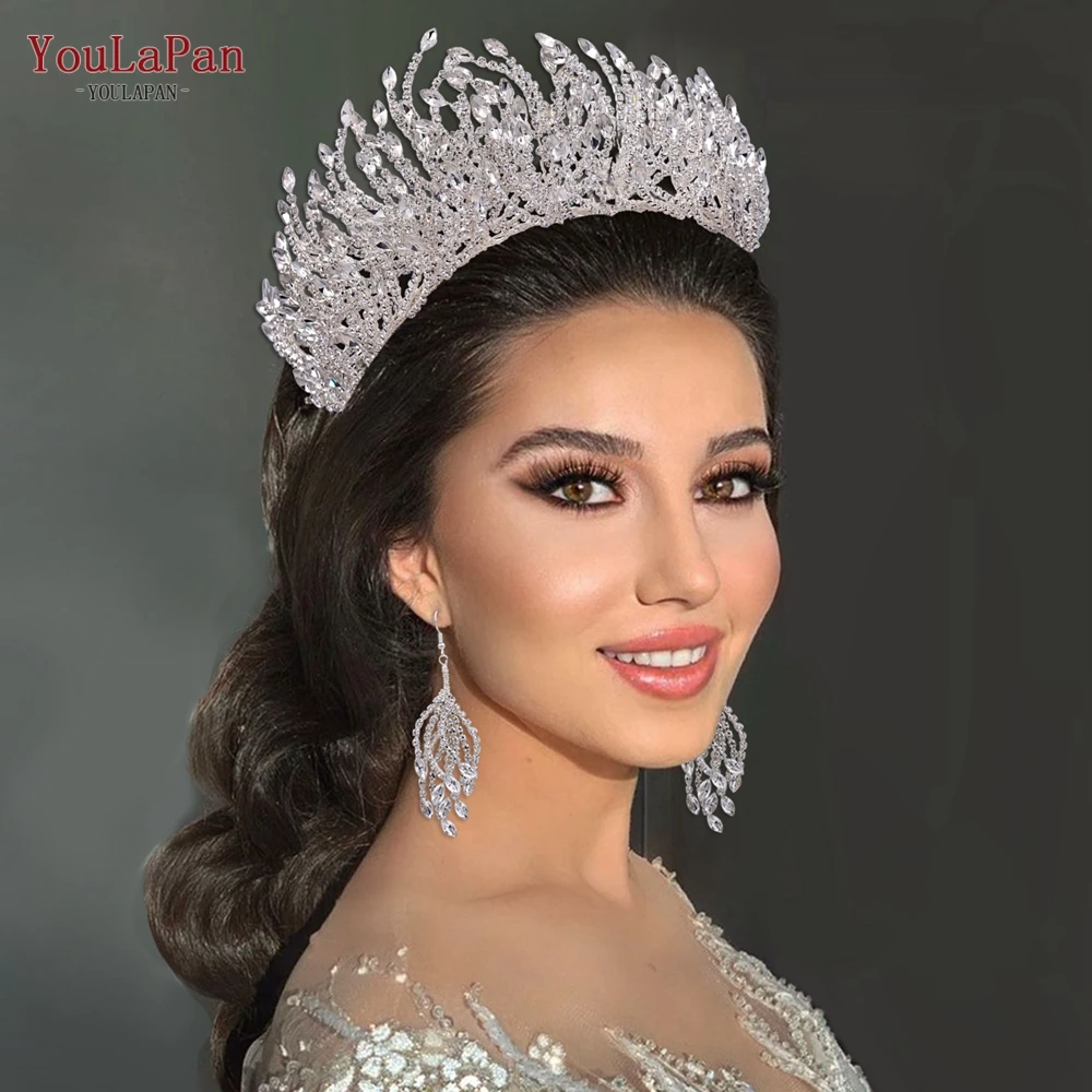 YouLaPan HP399 Vintage Bridal Crown And Tiara Shining Crystal Wedding Headband Bridal Hair Accessories Luxury Wedding Jewelry