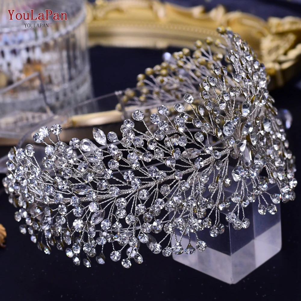 YouLaPan HP399 Vintage Bridal Crown And Tiara Shining Crystal Wedding Headband Bridal Hair Accessories Luxury Wedding Jewelry