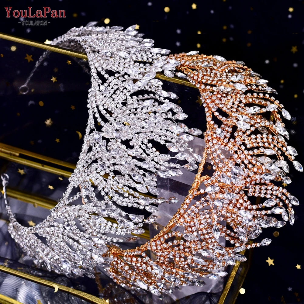 YouLaPan HP399 Vintage Bridal Crown And Tiara Shining Crystal Wedding Headband Bridal Hair Accessories Luxury Wedding Jewelry