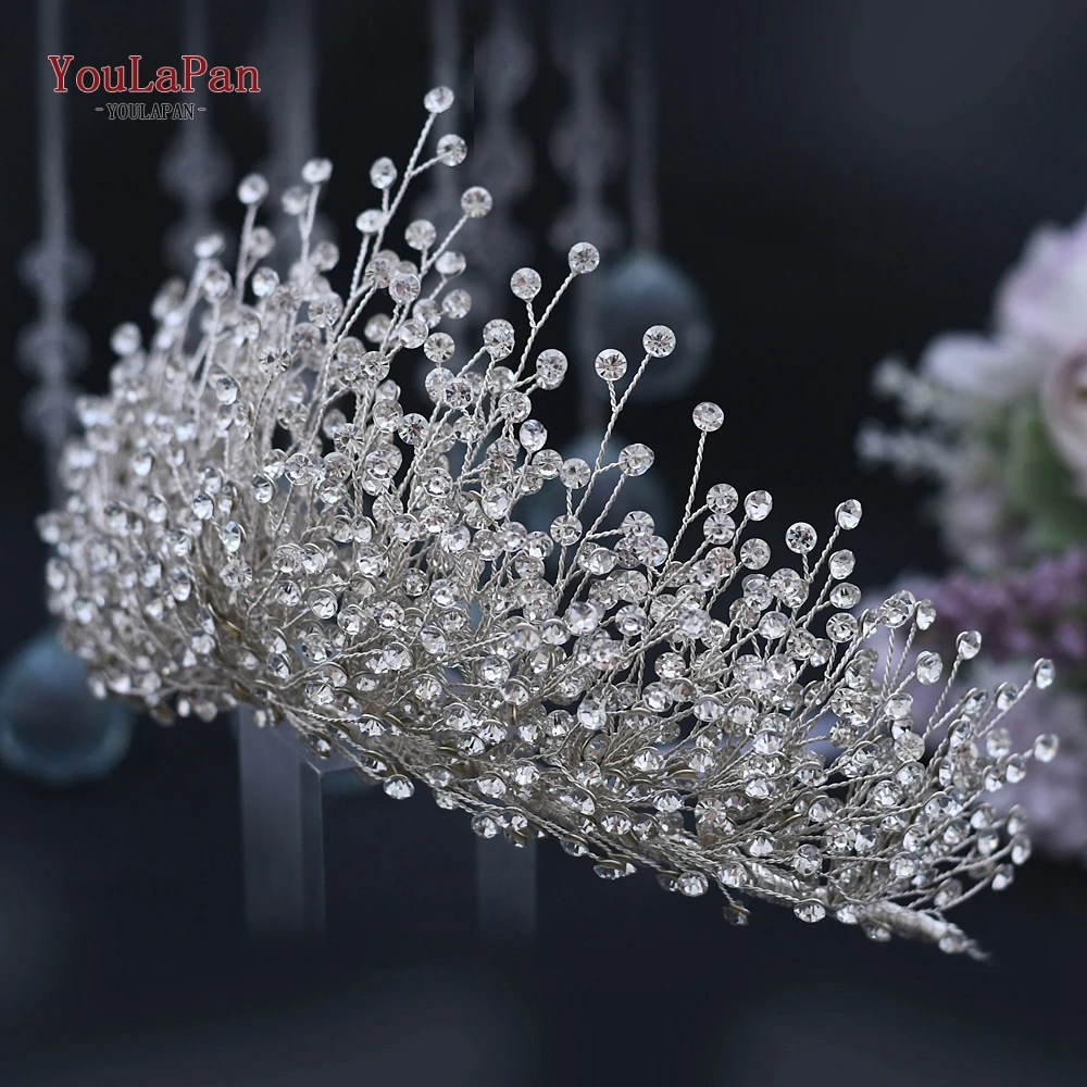 YouLaPan HP399 Vintage Bridal Crown And Tiara Shining Crystal Wedding Headband Bridal Hair Accessories Luxury Wedding Jewelry
