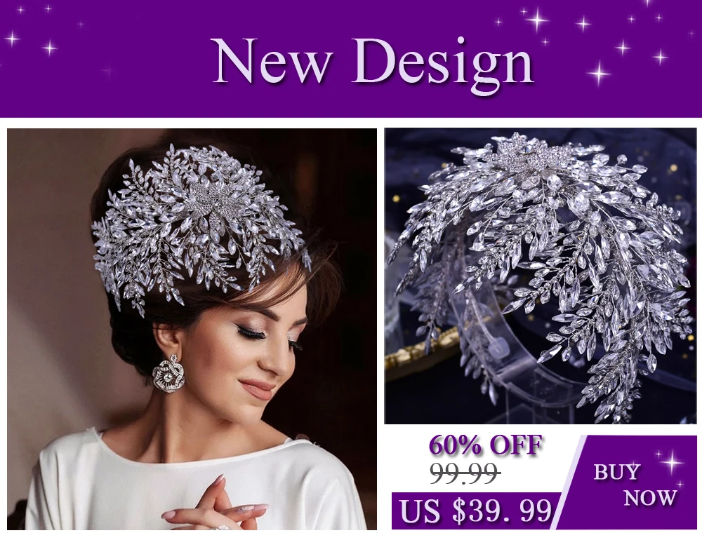 YouLaPan HP399 Vintage Bridal Crown And Tiara Shining Crystal Wedding Headband Bridal Hair Accessories Luxury Wedding Jewelry