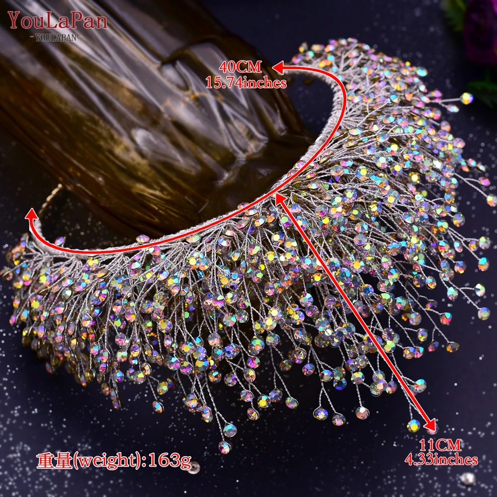 YouLaPan HP399 Vintage Bridal Crown And Tiara Shining Crystal Wedding Headband Bridal Hair Accessories Luxury Wedding Jewelry