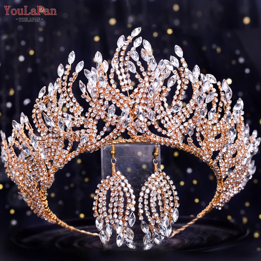 YouLaPan HP399 Vintage Bridal Crown And Tiara Shining Crystal Wedding Headband Bridal Hair Accessories Luxury Wedding Jewelry
