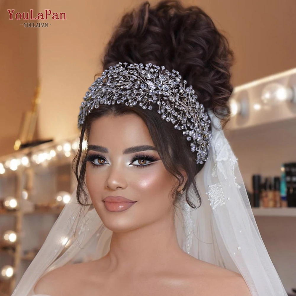 YouLaPan HP399 Vintage Bridal Crown And Tiara Shining Crystal Wedding Headband Bridal Hair Accessories Luxury Wedding Jewelry