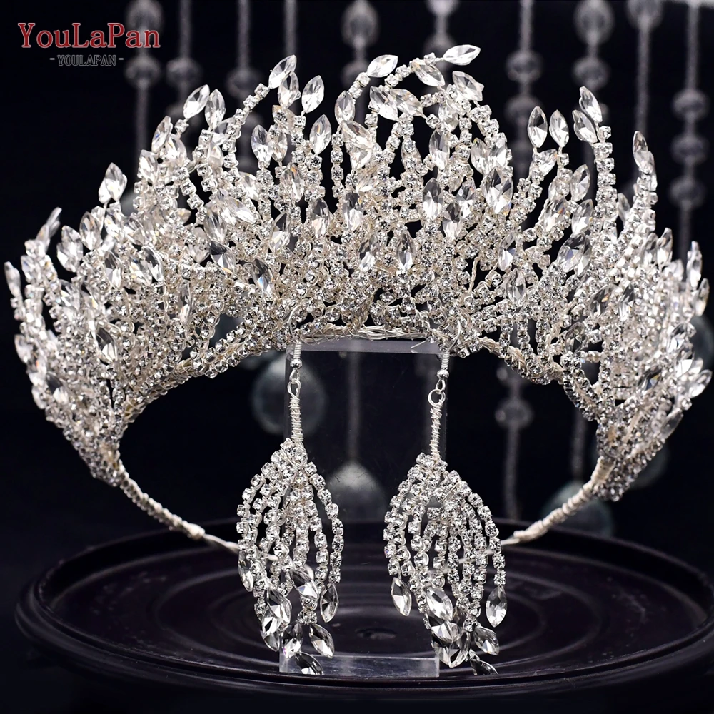 YouLaPan HP399 Vintage Bridal Crown And Tiara Shining Crystal Wedding Headband Bridal Hair Accessories Luxury Wedding Jewelry