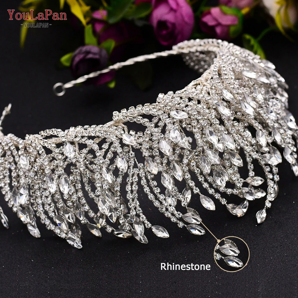 YouLaPan HP399 Vintage Bridal Crown And Tiara Shining Crystal Wedding Headband Bridal Hair Accessories Luxury Wedding Jewelry