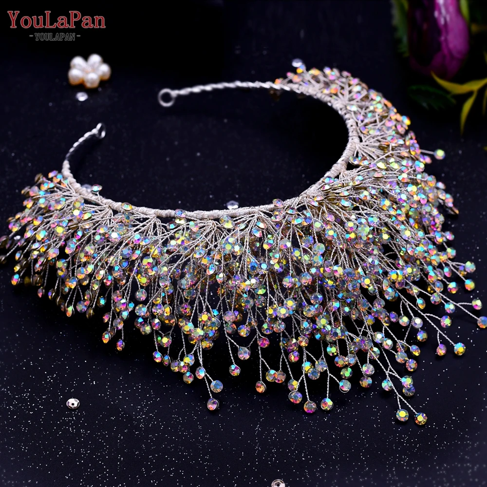 YouLaPan HP399 Vintage Bridal Crown And Tiara Shining Crystal Wedding Headband Bridal Hair Accessories Luxury Wedding Jewelry