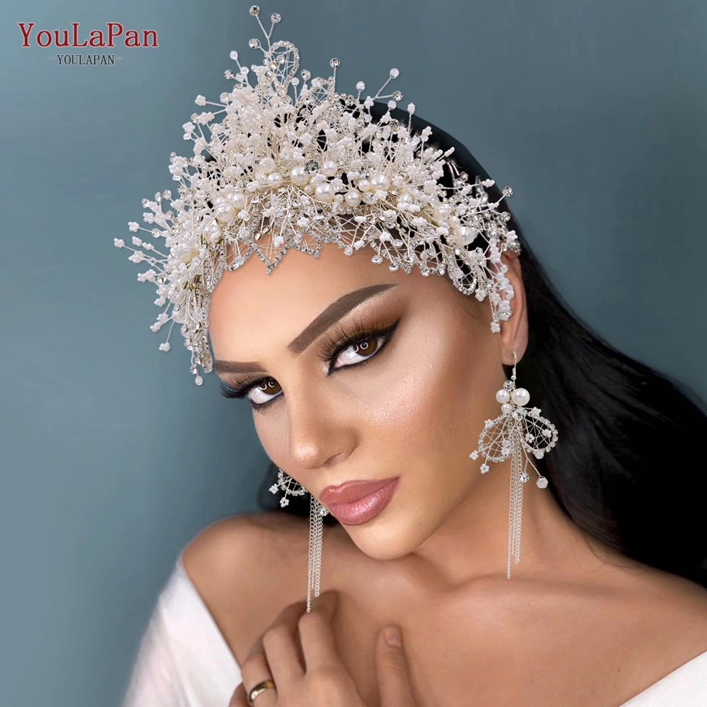 YouLaPan HP399 Vintage Bridal Crown And Tiara Shining Crystal Wedding Headband Bridal Hair Accessories Luxury Wedding Jewelry