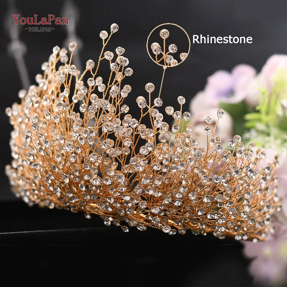 YouLaPan HP399 Vintage Bridal Crown And Tiara Shining Crystal Wedding Headband Bridal Hair Accessories Luxury Wedding Jewelry