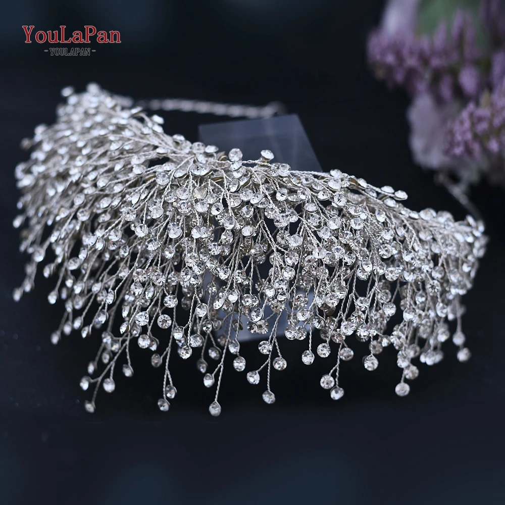 YouLaPan HP399 Vintage Bridal Crown And Tiara Shining Crystal Wedding Headband Bridal Hair Accessories Luxury Wedding Jewelry