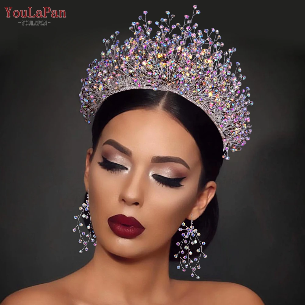 YouLaPan HP399 Vintage Bridal Crown And Tiara Shining Crystal Wedding Headband Bridal Hair Accessories Luxury Wedding Jewelry