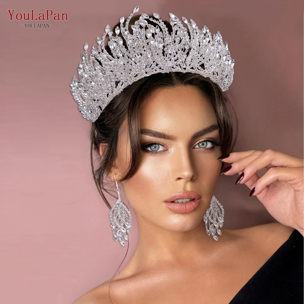 YouLaPan HP399 Vintage Bridal Crown And Tiara Shining Crystal Wedding Headband Bridal Hair Accessories Luxury Wedding Jewelry