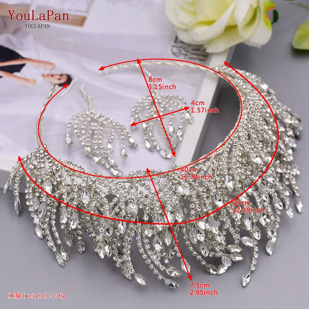 YouLaPan HP399 Vintage Bridal Crown And Tiara Shining Crystal Wedding Headband Bridal Hair Accessories Luxury Wedding Jewelry