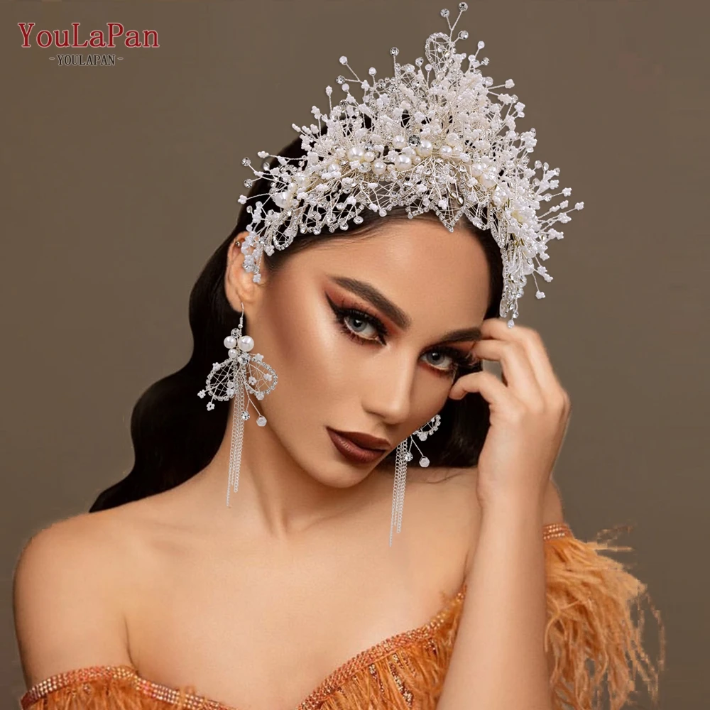YouLaPan HP399 Vintage Bridal Crown And Tiara Shining Crystal Wedding Headband Bridal Hair Accessories Luxury Wedding Jewelry
