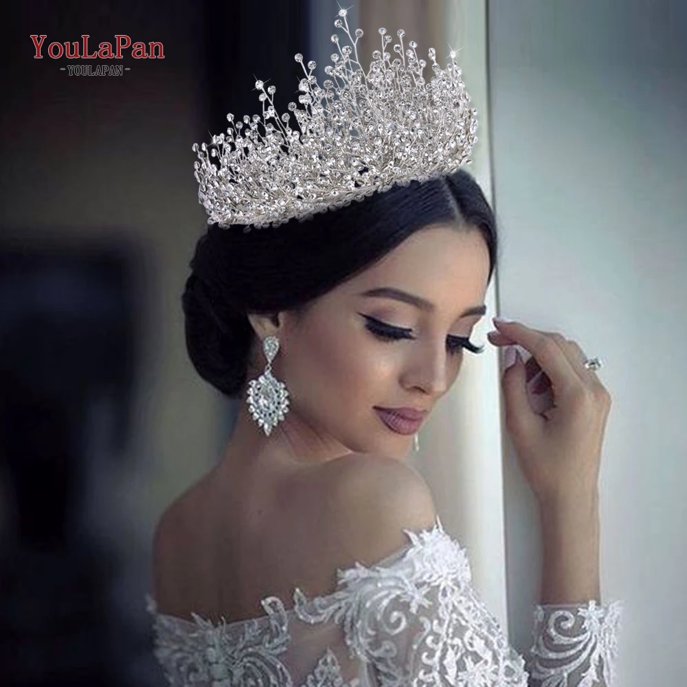 YouLaPan HP399 Vintage Bridal Crown And Tiara Shining Crystal Wedding Headband Bridal Hair Accessories Luxury Wedding Jewelry