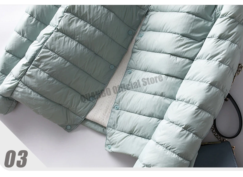 Women Liner Duck Down Jacket O-neck Variable V-neck 2024 New Female Winter Keep Warm Collarless Ultralight Quilted Puffer Coat