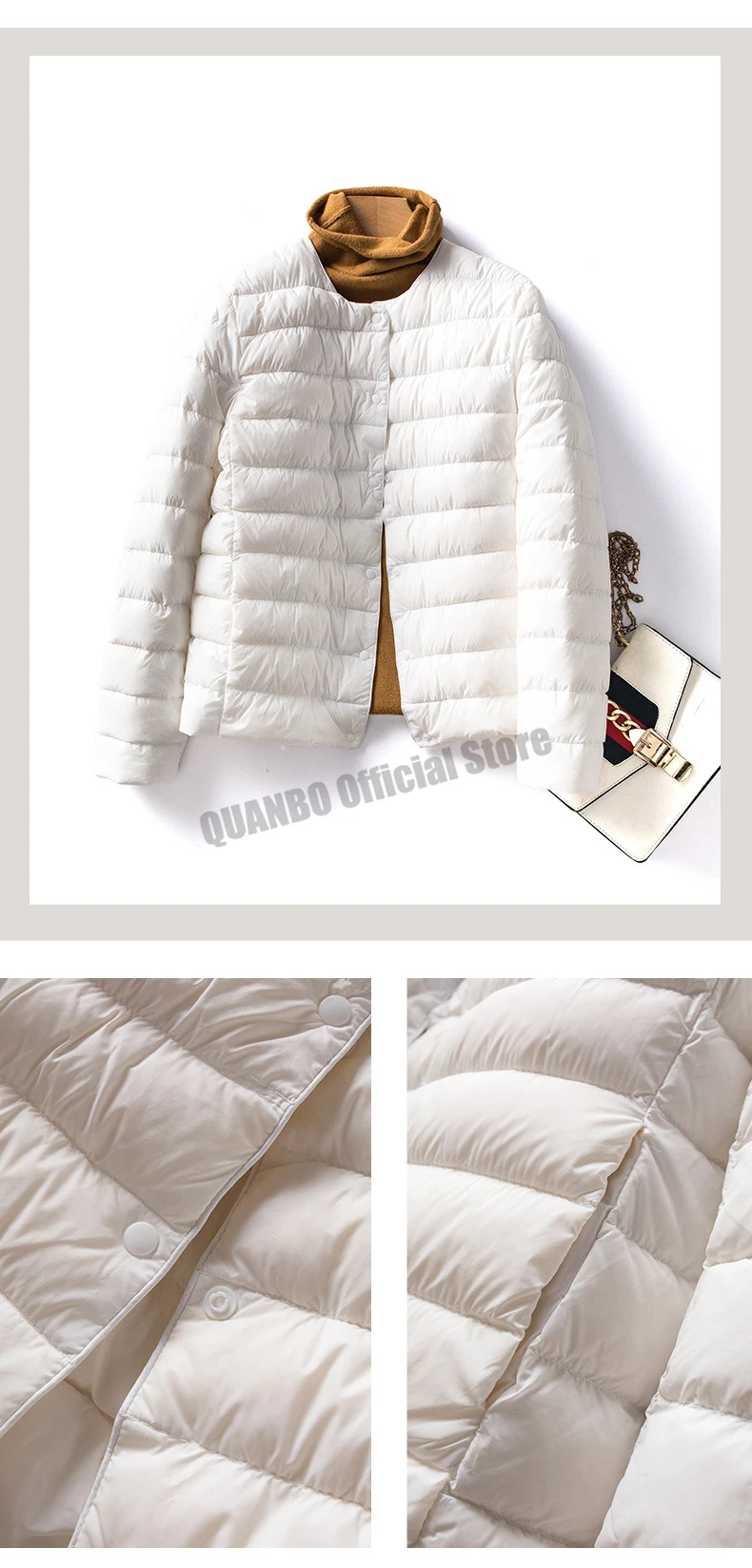 Women Liner Duck Down Jacket O-neck Variable V-neck 2024 New Female Winter Keep Warm Collarless Ultralight Quilted Puffer Coat