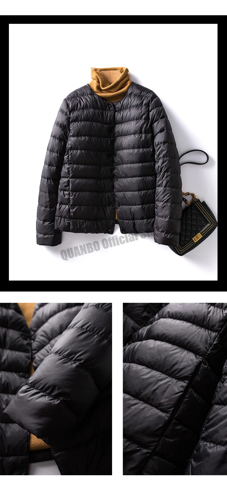 Women Liner Duck Down Jacket O-neck Variable V-neck 2024 New Female Winter Keep Warm Collarless Ultralight Quilted Puffer Coat