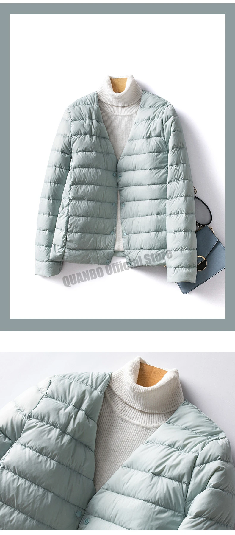 Women Liner Duck Down Jacket O-neck Variable V-neck 2024 New Female Winter Keep Warm Collarless Ultralight Quilted Puffer Coat