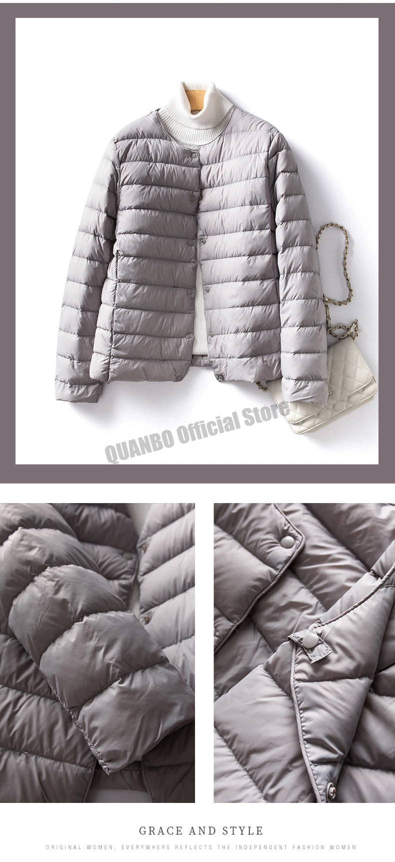 Women Liner Duck Down Jacket O-neck Variable V-neck 2024 New Female Winter Keep Warm Collarless Ultralight Quilted Puffer Coat