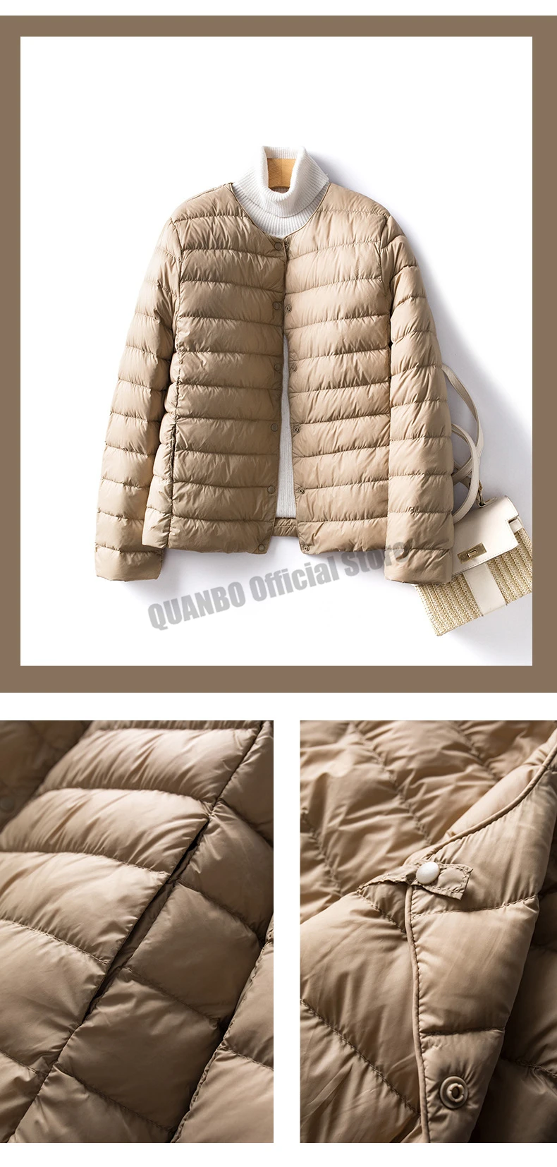 Women Liner Duck Down Jacket O-neck Variable V-neck 2024 New Female Winter Keep Warm Collarless Ultralight Quilted Puffer Coat