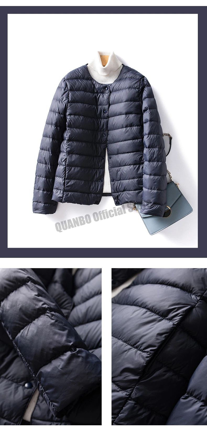Women Liner Duck Down Jacket O-neck Variable V-neck 2024 New Female Winter Keep Warm Collarless Ultralight Quilted Puffer Coat