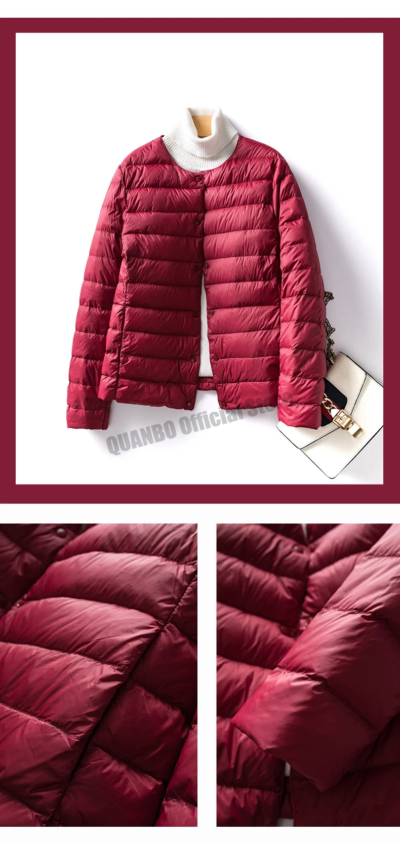 Women Liner Duck Down Jacket O-neck Variable V-neck 2024 New Female Winter Keep Warm Collarless Ultralight Quilted Puffer Coat