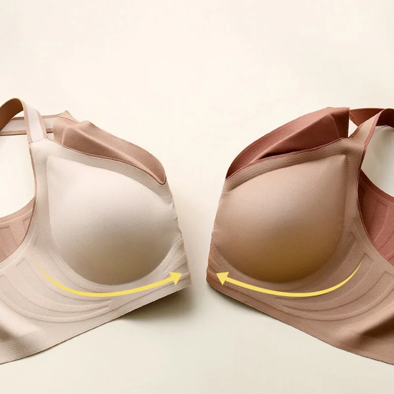 Plus Size Women's Underwear Seamless Sexy No Steel Ring Bra Push-Ups Comfortable Close-Fitting Shockproof