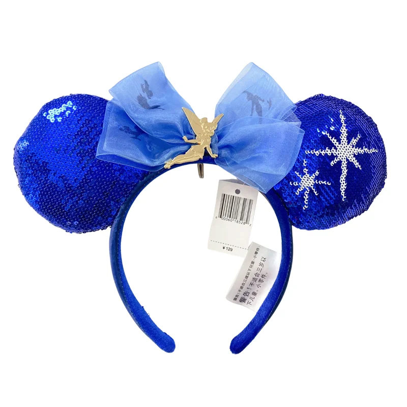 New Disney Mickey Mouse Ears Headband Space mountain Lunar New Year Minnie Bow Pink Sequins Cartoon Anime Headdress Headband Gif