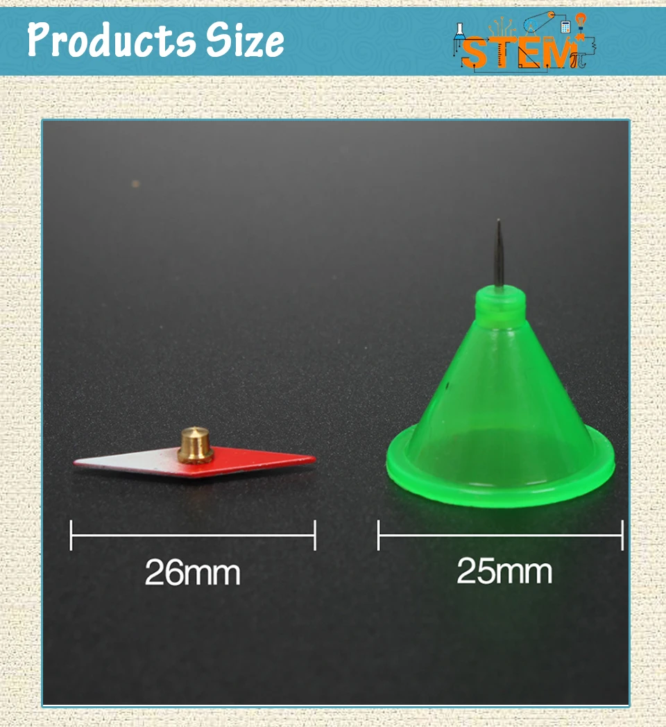 16 Pieces Physical Experimental Equipment Instrument Electromagnetism Rhombus Small Diamond-Shaped Magnetic Needle