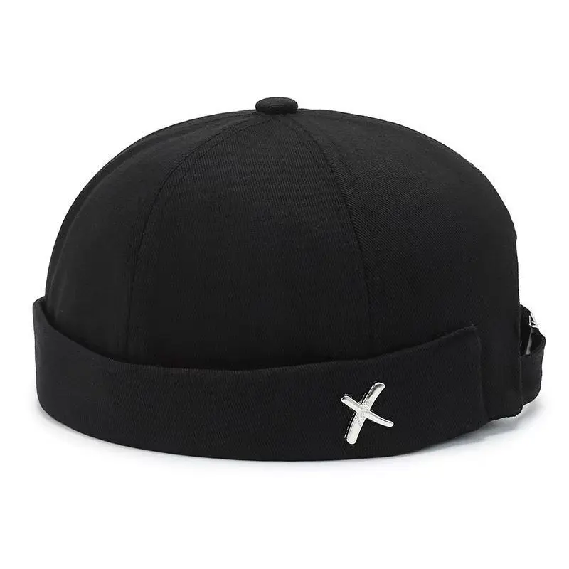 Spring New X Logo Melon Skin Hat Unisex Polyester Fiber Dome Hat Fashionable Street Style Beanie Sailor Landlord Hats