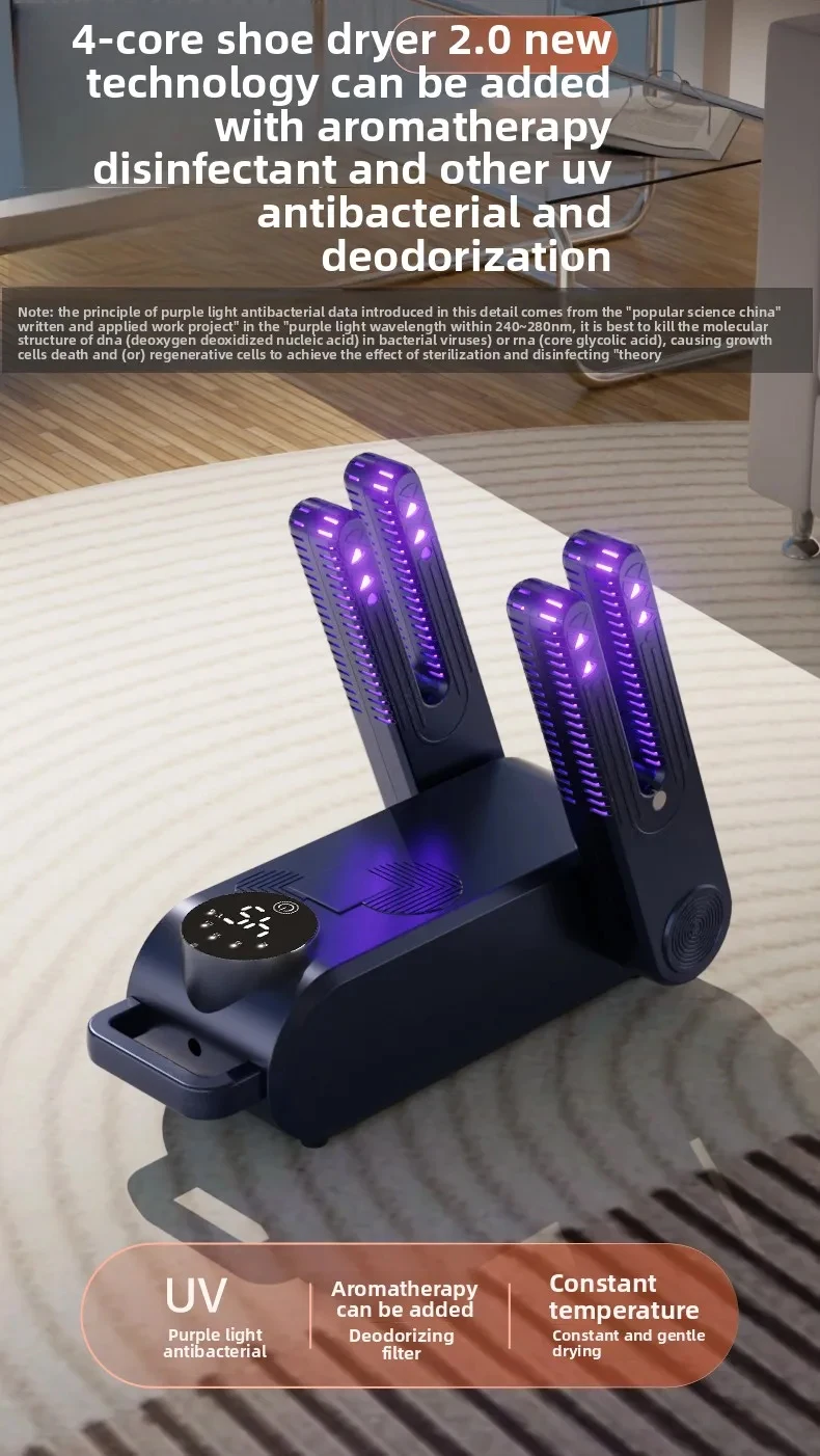 Intelligent Timer Shoe Dryer, Ultraviolet Sterilization And Deodorization Dryer, Foldable Quick-Drying Heater, Household Product
