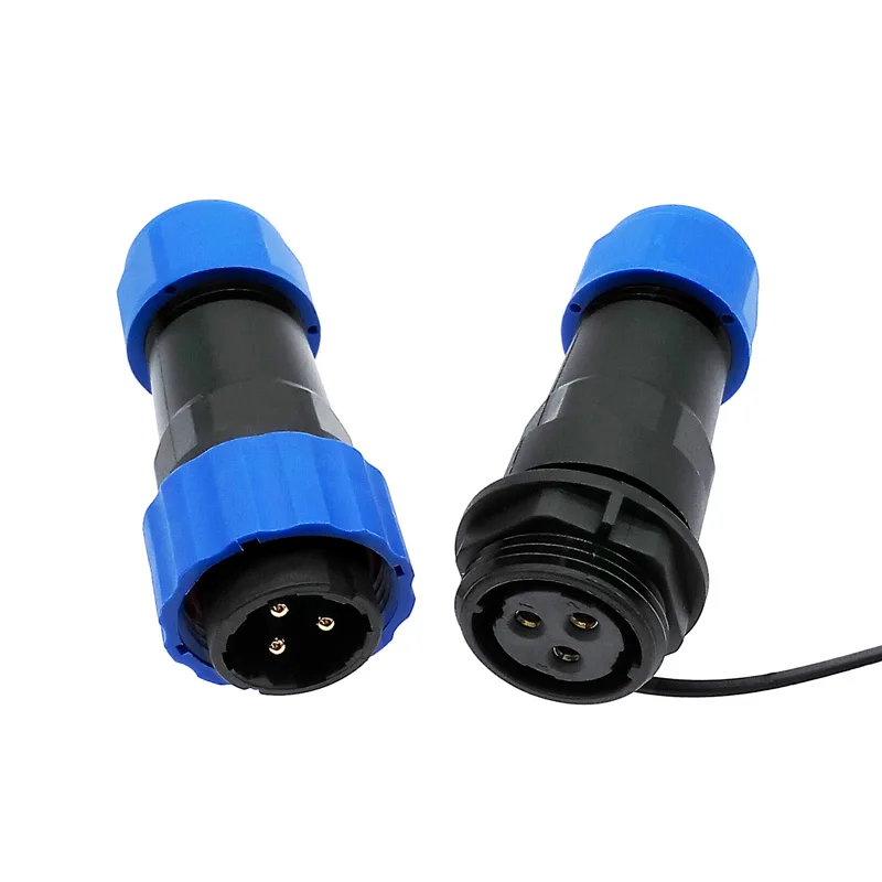 SP20 Straight Waterproof Connector 2/3/4/5/6/7/8/9/10/12/14 Pin IP68 Industrial Cable Connector