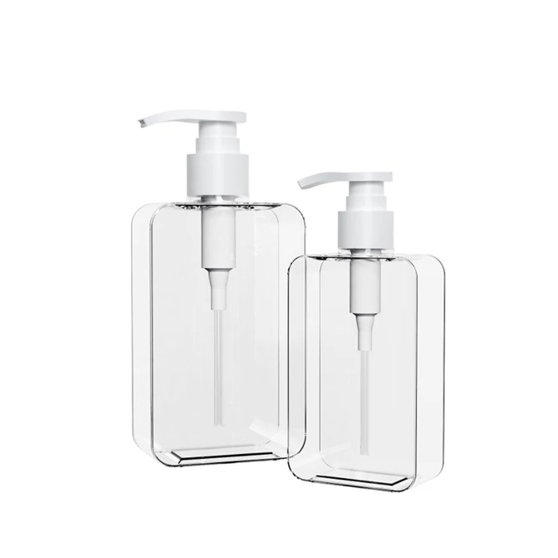 Transparent Square Soap Dispenser, Countertop Lotion Bottle With Pump Bathroom Lotion Liquid Soap Dispenser Refillable Emp