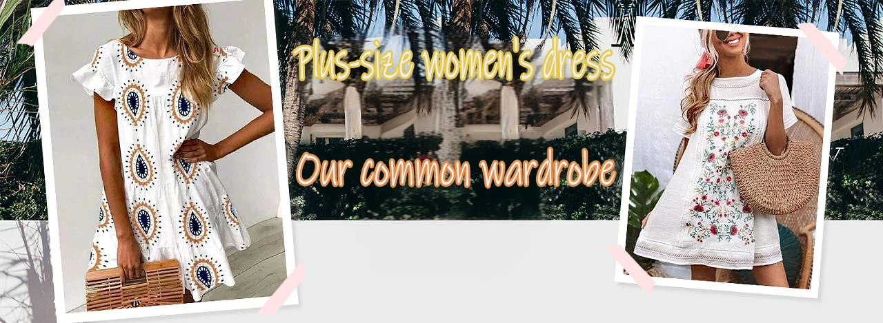 Women's Plus Size Graphic Print V-Neck Short Sleeve Dress - Casual and Comfortable Clothing With Pockets