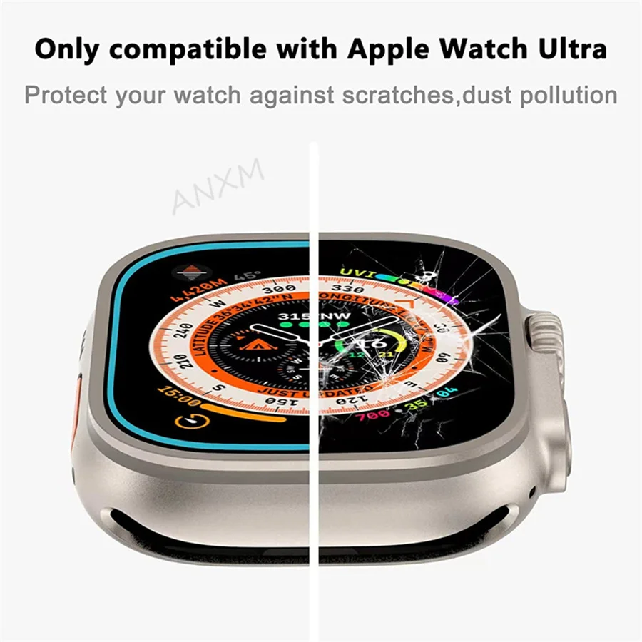 2Pcs Tempered Glass Film For Apple Watch Ultra 2 49mm With Alignment Tool Screen Protector for Watch Ultra 49mm Easy Install Kit